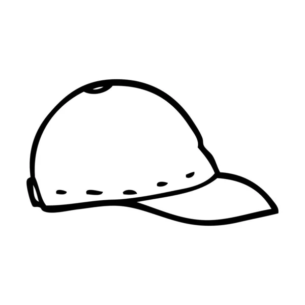 Dessin Ligne Casquette Baseball Dessin Animé — Image vectorielle