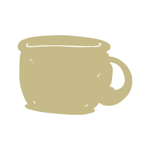 Płaski Kolor Stylu Cartoon Coffee Cup — Wektor stockowy