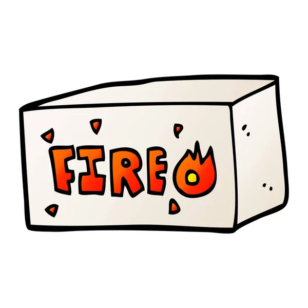 Dessin Animé Doodle Signe Incendie Urgence — Image vectorielle
