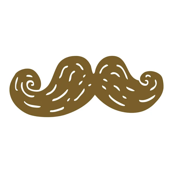 Dessin Animé Gribouille Moustache Bouclée — Image vectorielle