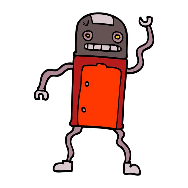 Dibujos Animados Doodle Robot Ilustración — Archivo Imágenes Vectoriales