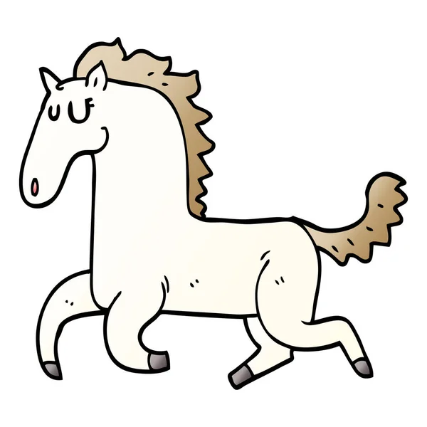 Desenho Animado Doodle Correndo Cavalo —  Vetores de Stock