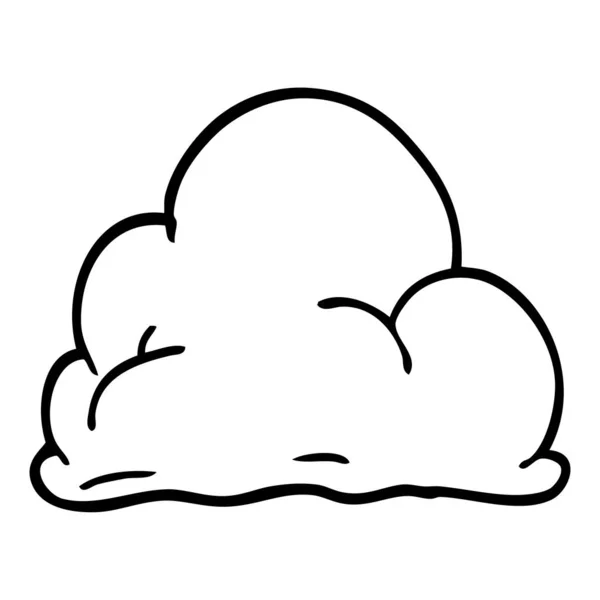 Linienzeichnung Cartoon Flauschige Weiße Wolken — Stockvektor