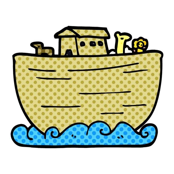 Tecknad Doodle Noahs Ark — Stock vektor