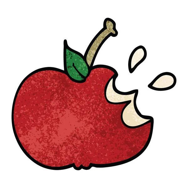 Kreslený Doodle Šťavnaté Pokousaný Apple — Stockový vektor