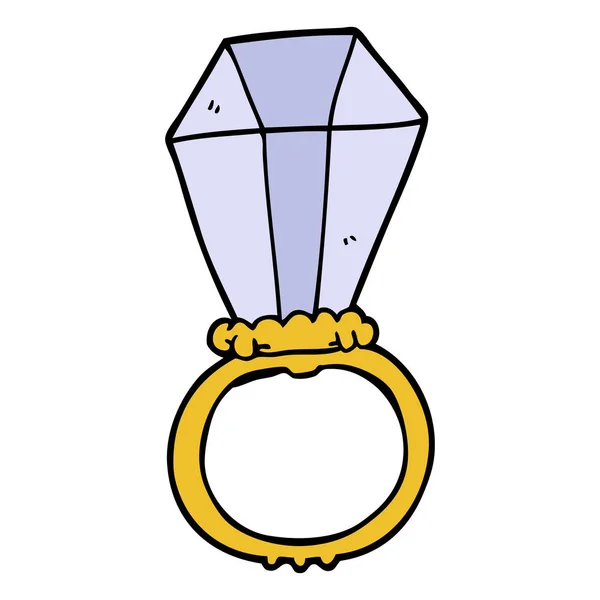 Cartoon Doodle Engagment Ring — Stockvector