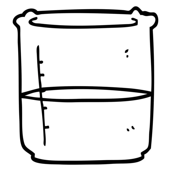 Line Drawing Cartoon Science Beaker — Stock Vector