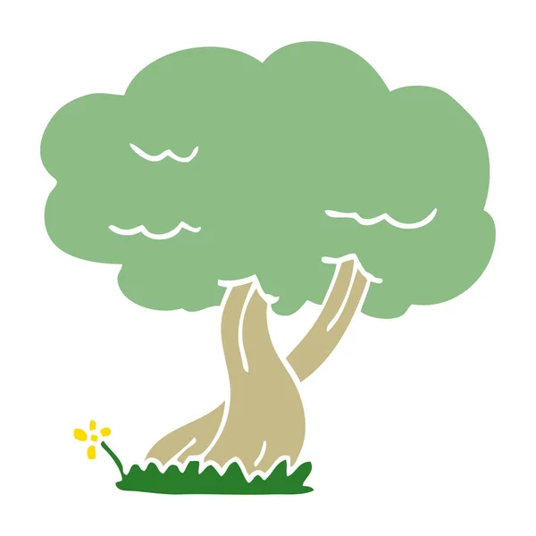 Cartoon Doodle Tree Isolado Fundo Branco —  Vetores de Stock