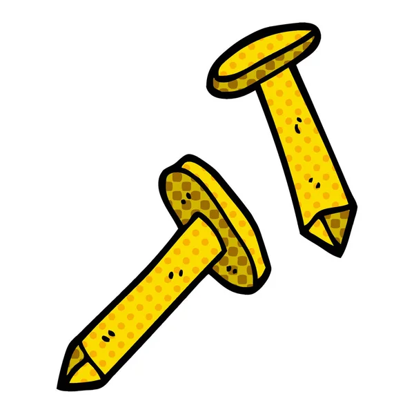 Cartoon Doodle Nails Vector Illustration — Stock Vector