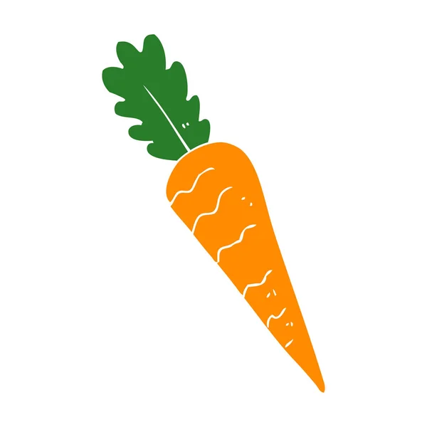 Flat Color Style Cartoon Carrot — Stock Vector