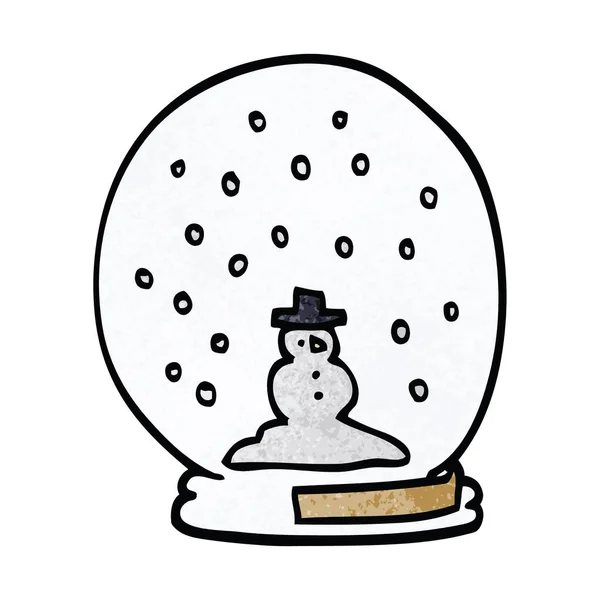 Kreslený Doodle Snowglobe Vektorové Ilustrace — Stockový vektor