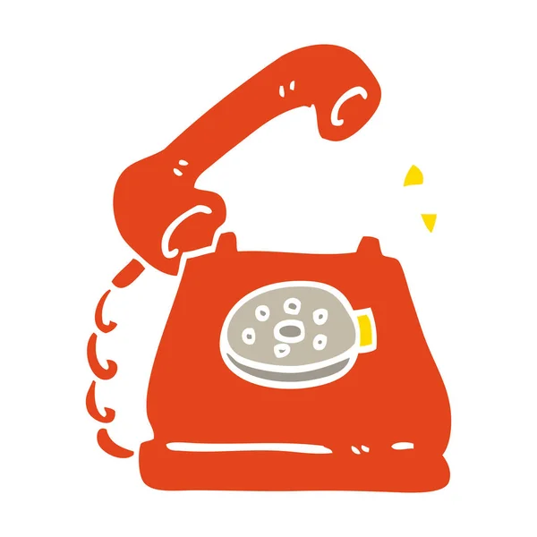 Плоска Кольорова Ілюстрація Мультяшний Телефонний Дзвінок — стоковий вектор