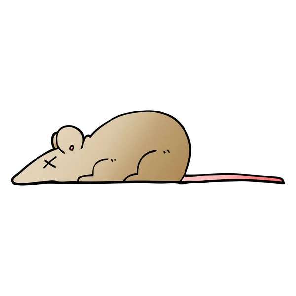 Vector Gradient Illustration Cartoon Dead Rat — Stock Vector