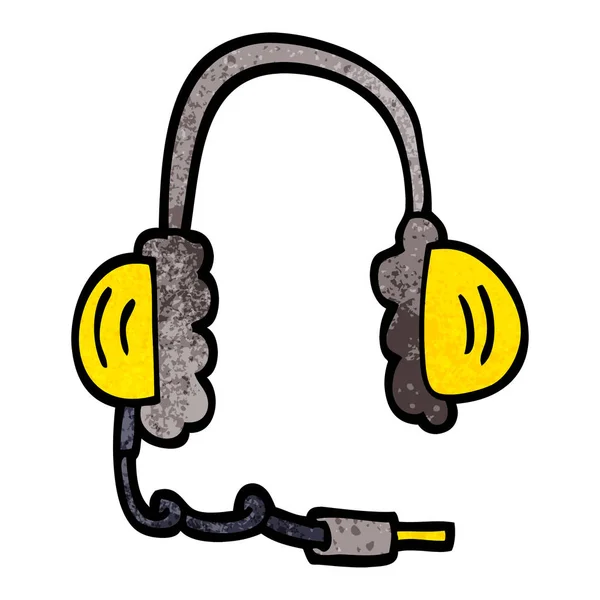 Dibujos Animados Doodle Auriculares — Archivo Imágenes Vectoriales