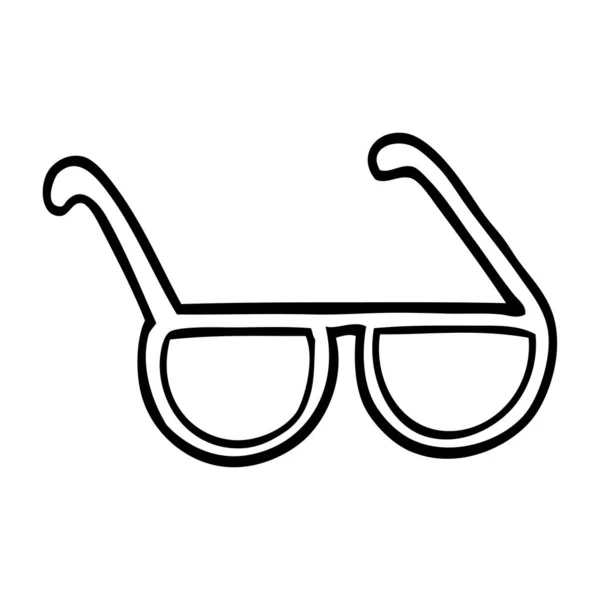 Linha Desenho Desenhos Animados Óculos Sol —  Vetores de Stock