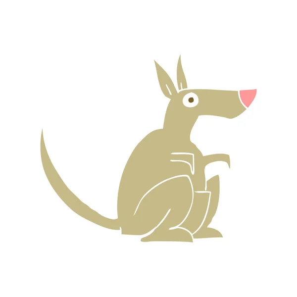 Flat Color Illustration Kangaroo — Stock Vector