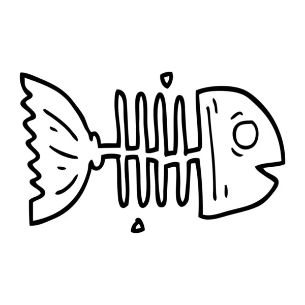 Dessin Ligne Poisson Dessin Animé — Image vectorielle