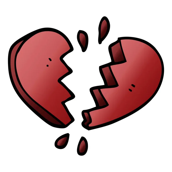 Cartoon Doodle Broken Heart — Stock Vector