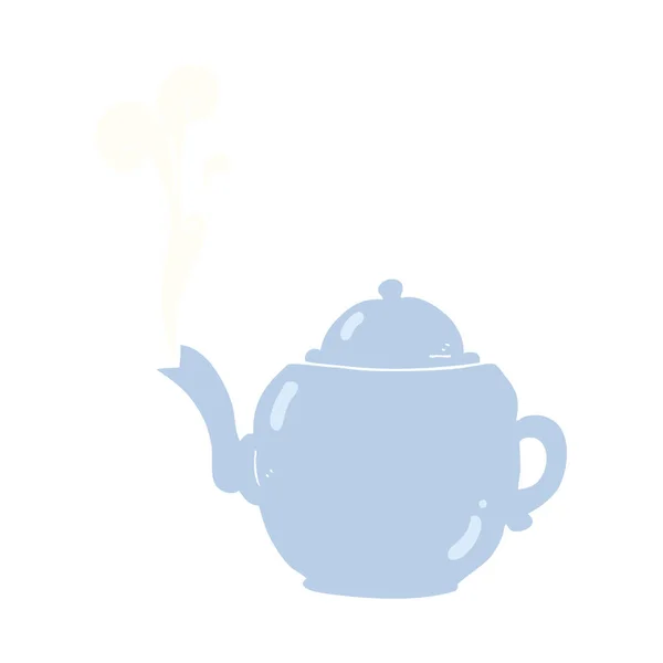 Flat Color Illustration Teapot — Stock Vector