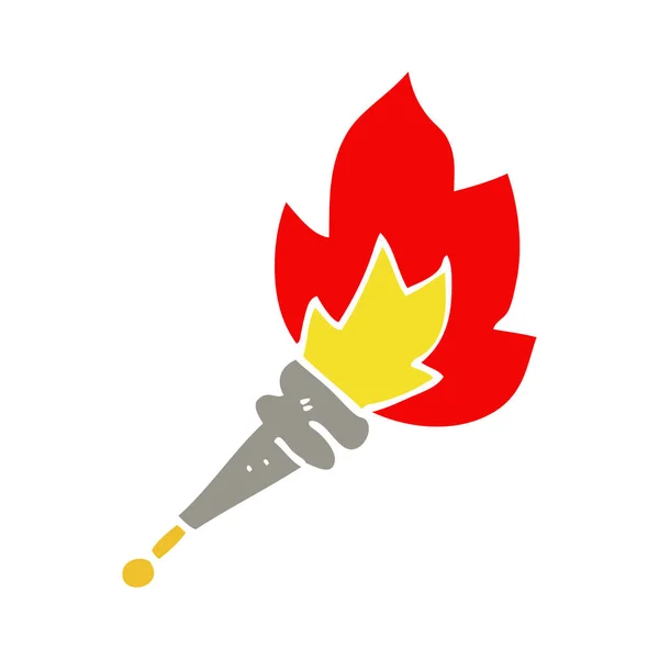 Cartoon Doodle Flaming Torch — Stock Vector