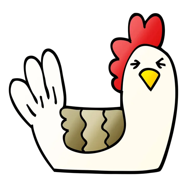 Vettore Gradiente Illustrazione Cartone Animato Gallina Arrostimento — Vettoriale Stock