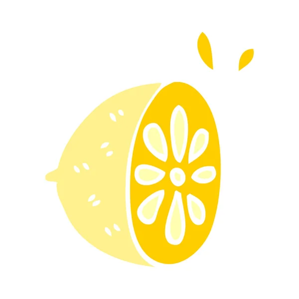 Cartone Animato Doodle Limone Frutta — Vettoriale Stock