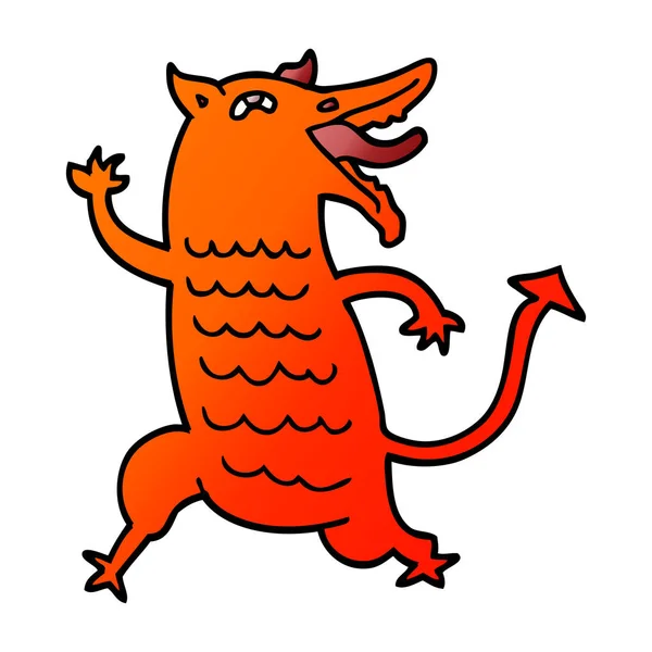 Cartoon Doodle Middeleeuwse Demon — Stockvector