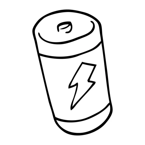 Kreskówka Linia Rysunku Baterii — Wektor stockowy
