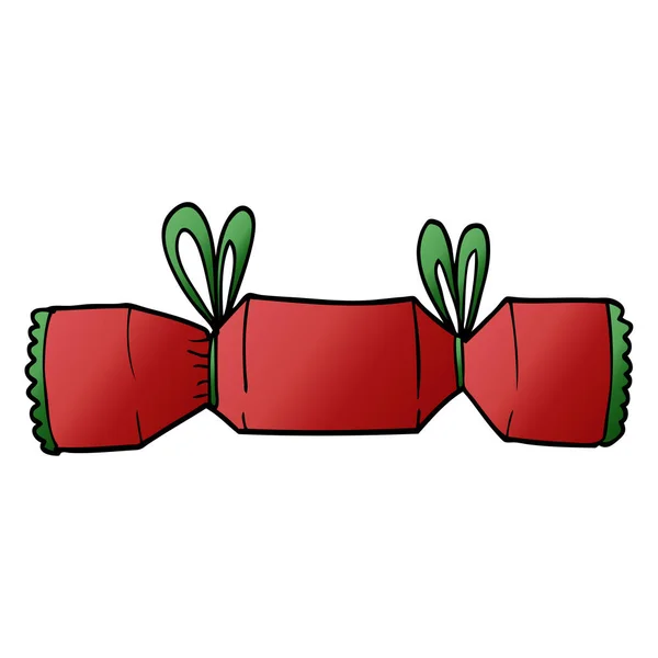 Rajzfilm Doodle Karácsonyi Cracker — Stock Vector