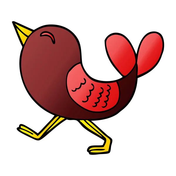 Kreskówka Doodle Czerwony Ptak — Wektor stockowy