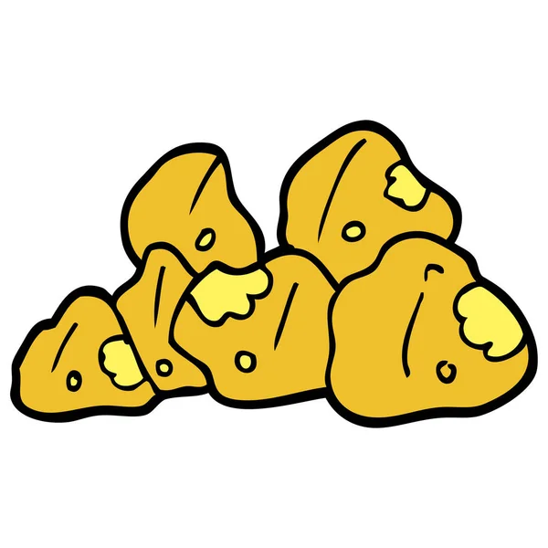 Cartoon Doodle Gouden Clusters — Stockvector