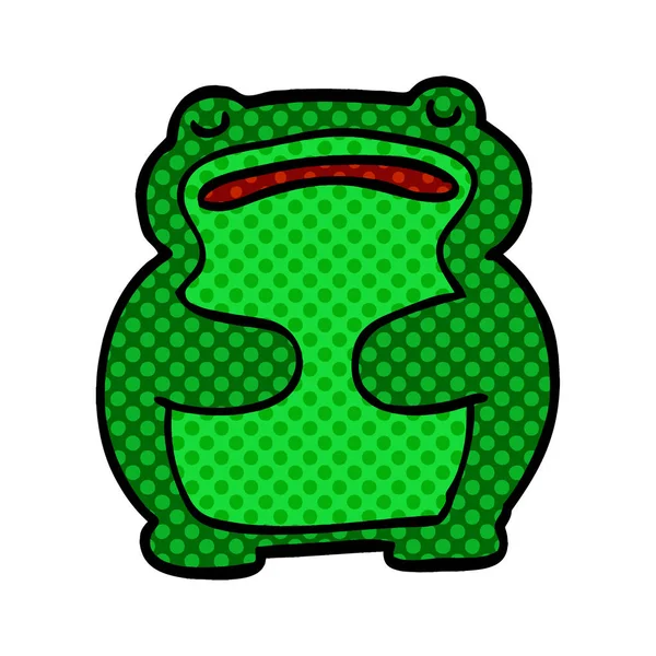 Αστείο Καρτούν Doodle Βάτραχος — Διανυσματικό Αρχείο