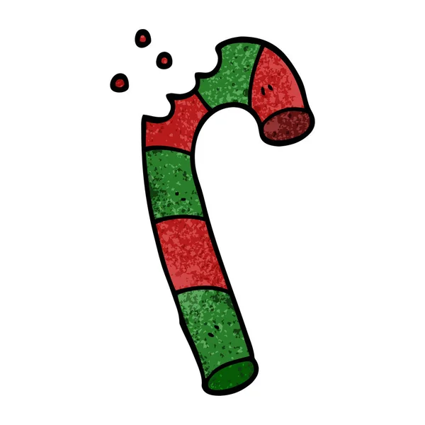 Desenho Animado Doodle Xmas Doces Cana — Vetor de Stock