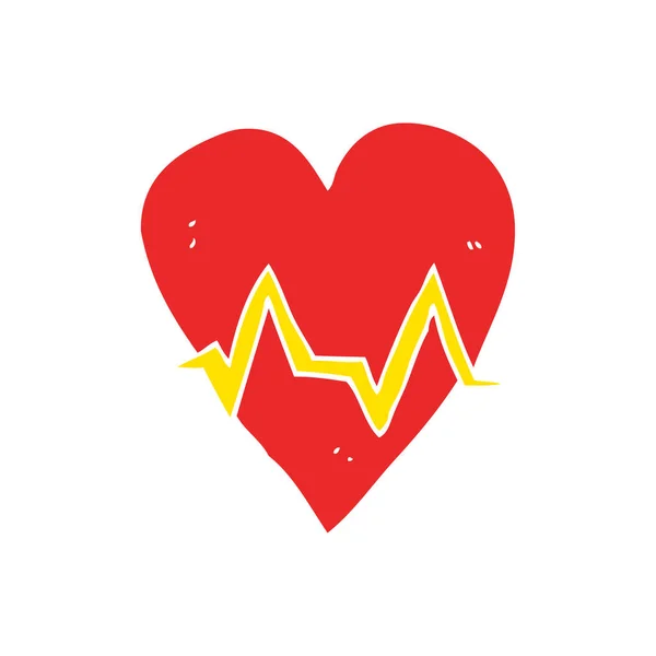 Illustrazione Colori Piatta Del Simbolo Del Polso Cardiaco — Vettoriale Stock