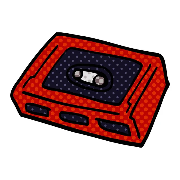 Cartoon Doodle Retro Tape Cassette — Stockvector