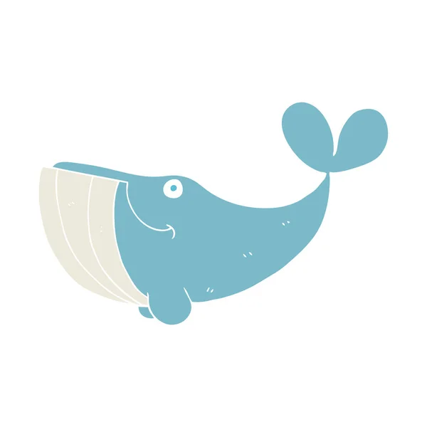 Flachfarbige Illustration Des Glücklichen Wals — Stockvektor