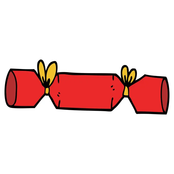 Desenho Animado Doodle Cracker Ilustração — Vetor de Stock