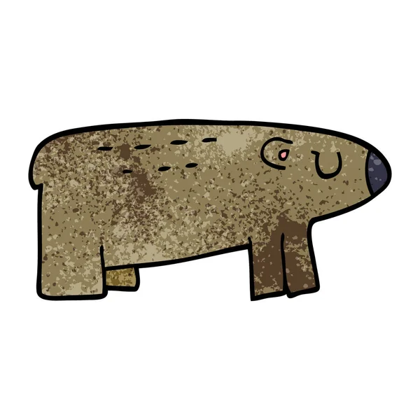 Cartone Animato Scarabocchio Orso Assonnato — Vettoriale Stock