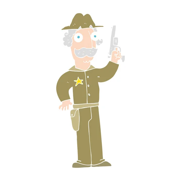 Egale Kleur Illustratie Van Sheriff — Stockvector