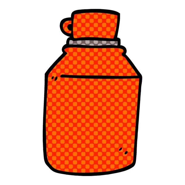 Cartoon Doodle Hot Drinks Flask — Stock Vector