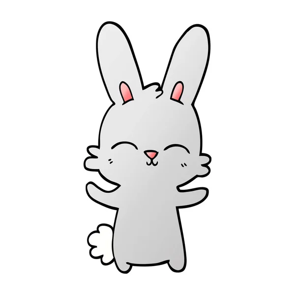 Carino Vettore Gradiente Illustrazione Cartone Animato Coniglio — Vettoriale Stock