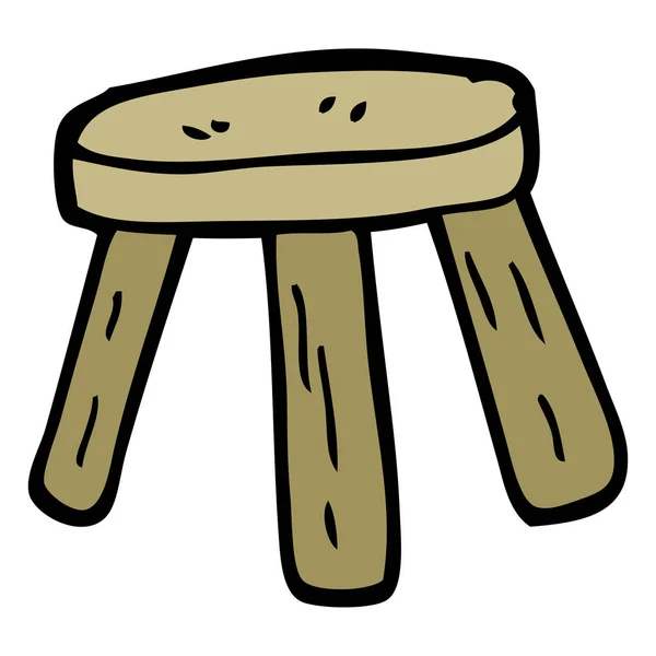 Petit Tabouret Dessin Animé Dessin Main Style Doodle — Image vectorielle