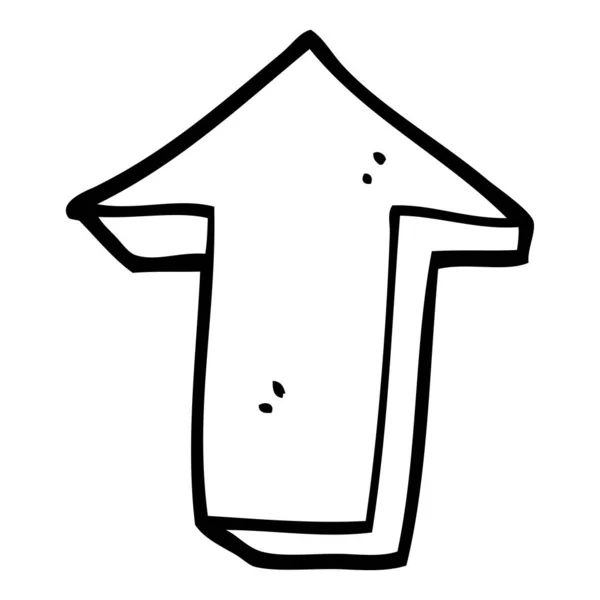 Dessin Ligne Dessin Animé Flèche Pointant Direction — Image vectorielle