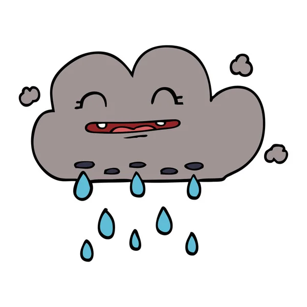 Rajzfilm Doodle Eső Felhő — Stock Vector