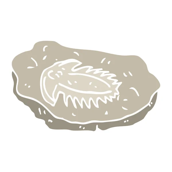 単色イラスト漫画古代化石 — ストックベクタ