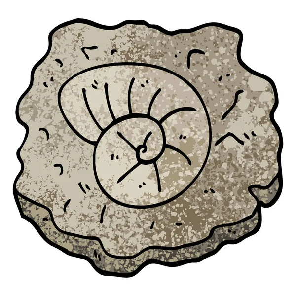Grunge Getextureerde Illustratie Cartoon Oude Fossiele — Stockvector
