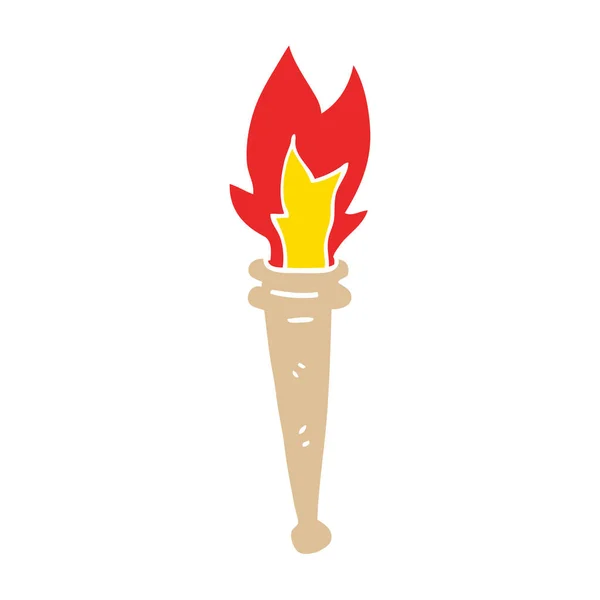 Плоска Кольорова Ілюстрація Мультяшний Спортивний Факел — стоковий вектор