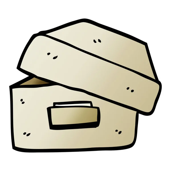 Vector Gradient Illustration Cartoon Old Filing Box — Stock Vector