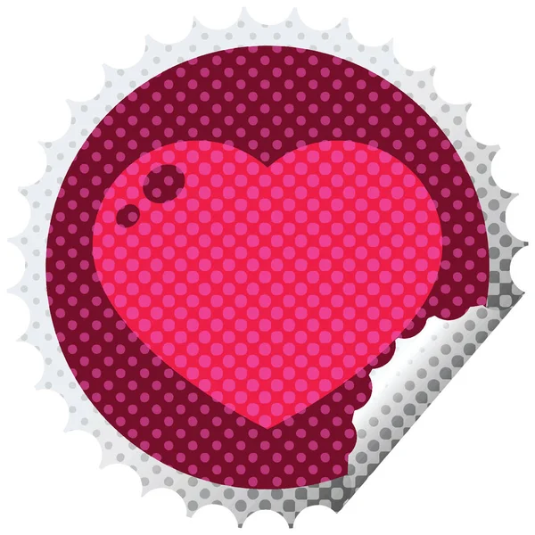 Heart Peeling Sticker Graphic Vector Illustration Circular Peeling Sticker — Stock Vector