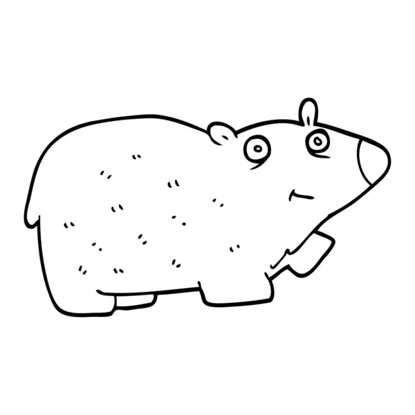 Desenho Linha Urso Polar Desenhos Animados — Vetor de Stock
